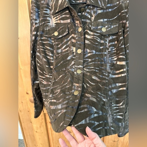 Toni Morgan Vintage 80’s Suede/Metallic Jacket Sz S Grunge Whimsigoth Steampunk - Picture 7 of 12